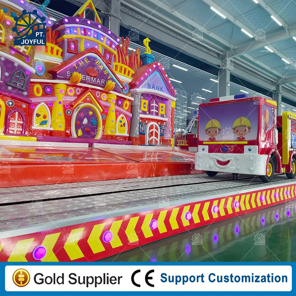 Kids Amusement Ride Fire Truck Mini Shuttle Convoy Train Ride For Sale