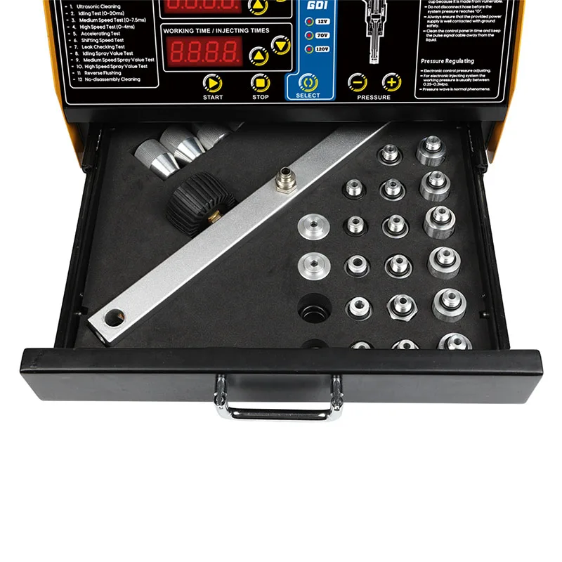 AUTOOL CT400 GDI Fuel Injector Cleaner & Tester Machine 6 Cylinders Fuel Injector Cleaner Tester for Car & Motorcycle 110V 220V