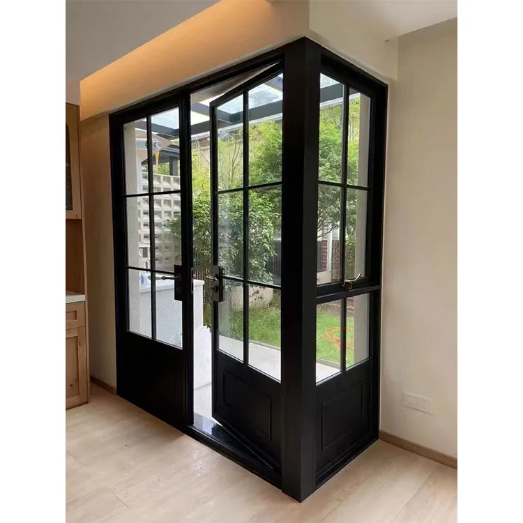 Customized Slimline Frames Door Style Interior Wrought Iron Doors For Kitchen Grids French Style Slimline Door