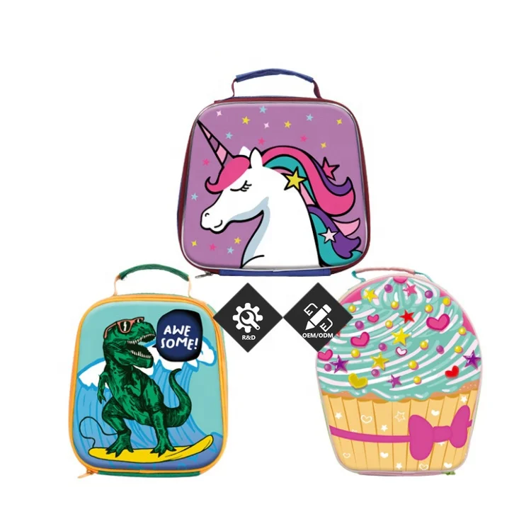 Wholesale animal food warmer school children thermal 3d insulated lunch box for for kids compartment