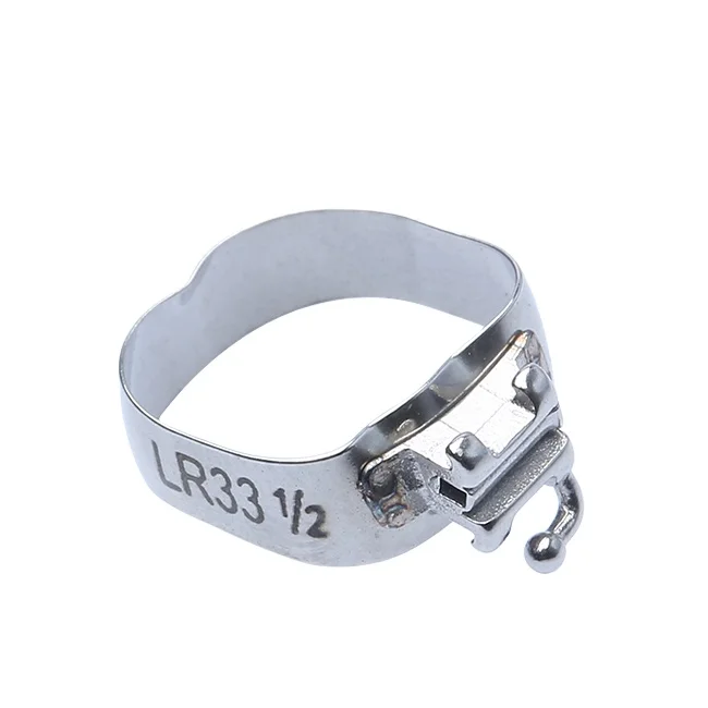 orthodontic single tube stainless steel molar bands on tooth