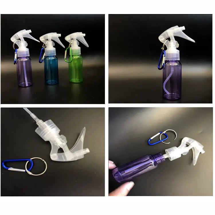 60ml 80ml Pet Transparent Round Shoulder Flat Mouse Spray Trigger Head Hook Bottle Mouse Spray Bottle