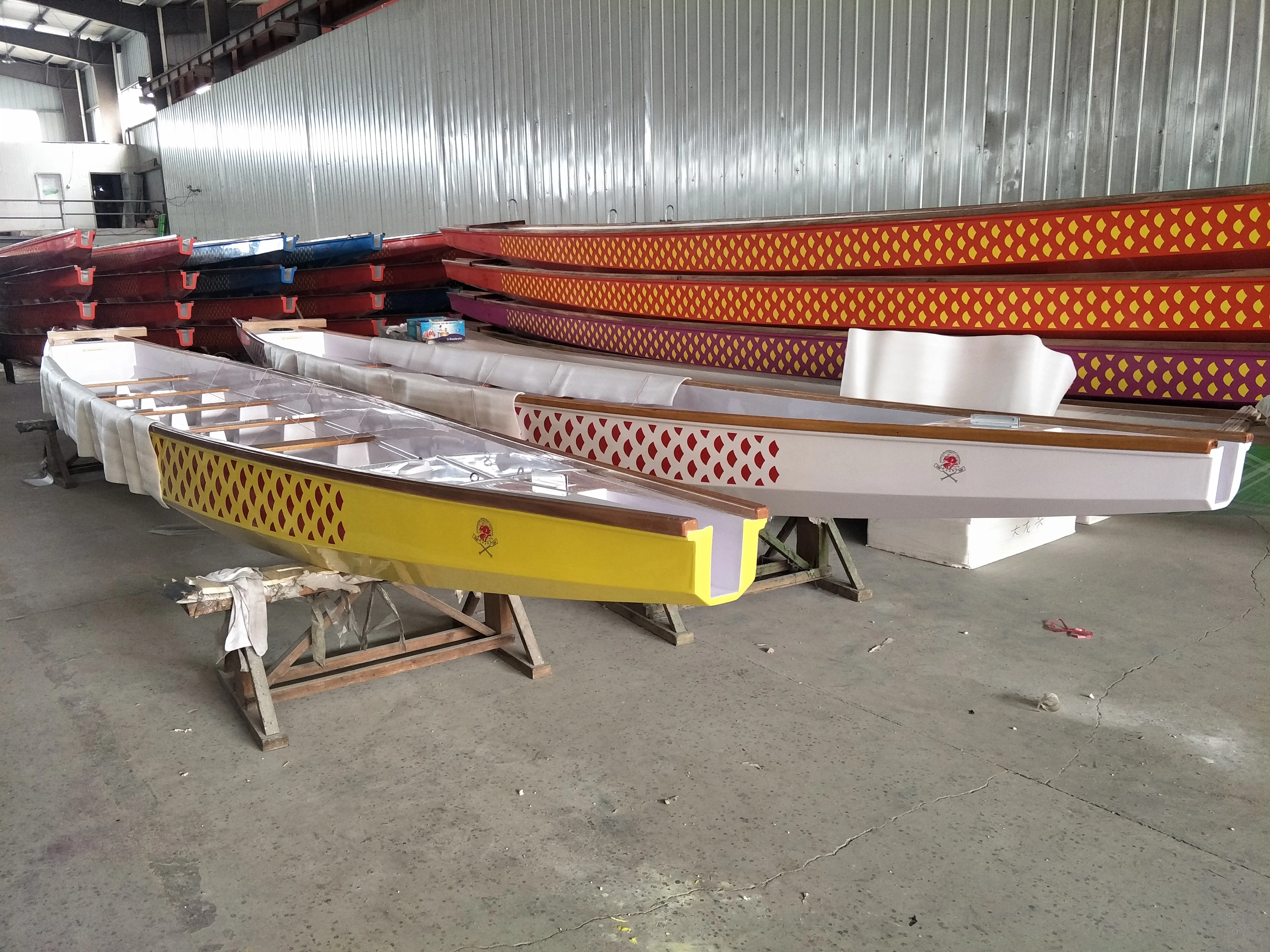 22 man high quality  yellow red scale scale  dragon boat package machine