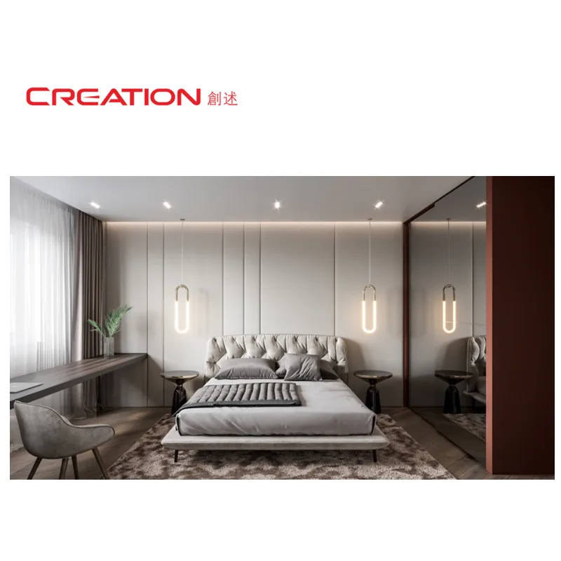 CREATION Ukraine Five Star Hotel High End Design Luxury Glass Door Hotel Furniture For Bedroom