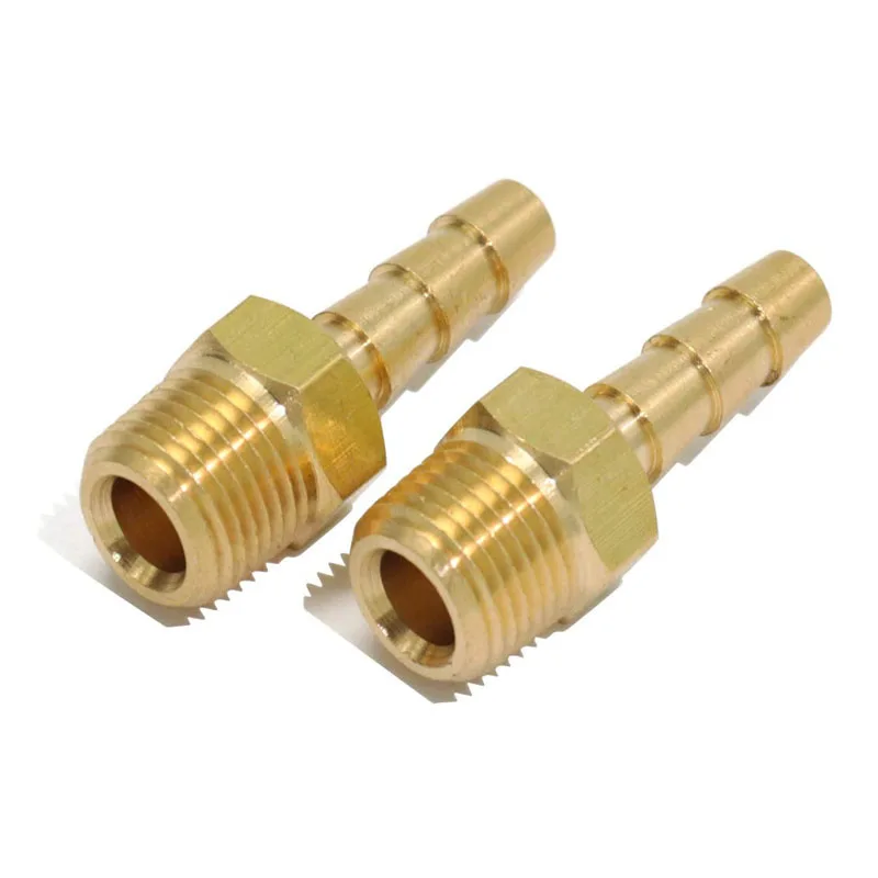 Customized Forged NPT Brass Male Hose Barb Fitting 1/8 3/8 Hose 1/2 Male Adapter