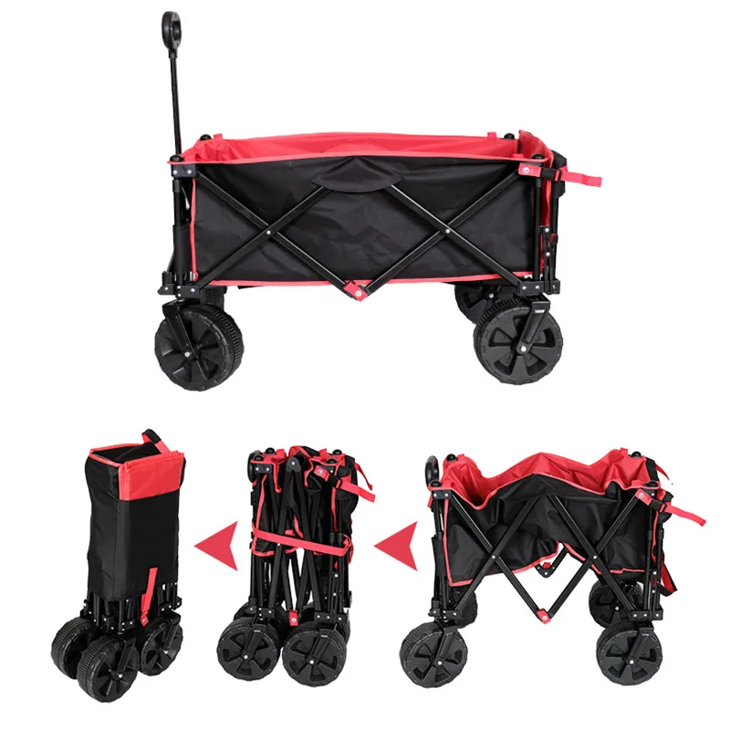 Trolly Folding Wagon Cart Carry Garden Trolley Cart All Terrain Wagon Folding For Kids