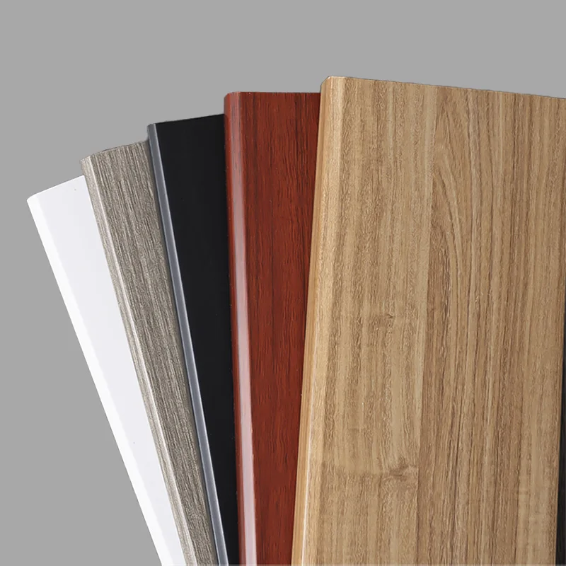 High-quality Eco-friendly decorative Marbling and wood grain moulding profile PVC wall panel accessories skirting border line