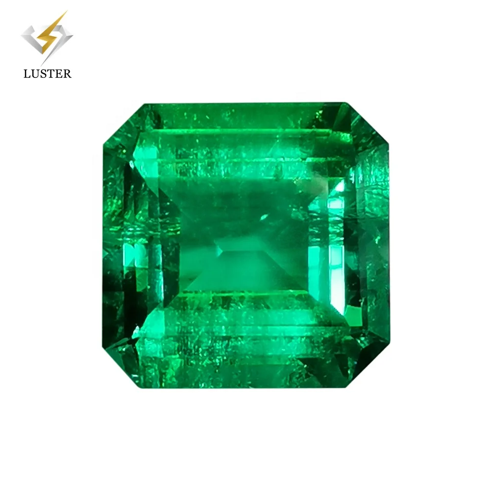 Luster gems carat asscher shape 3*3mm to 7*7mm loose colombian lab grown emerald