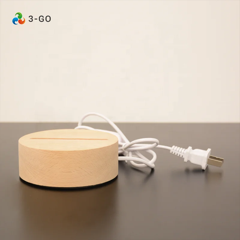  Кнопка переключения 3d иллюзия теплый свет светодиодный деревянный ночник основа акриловая для