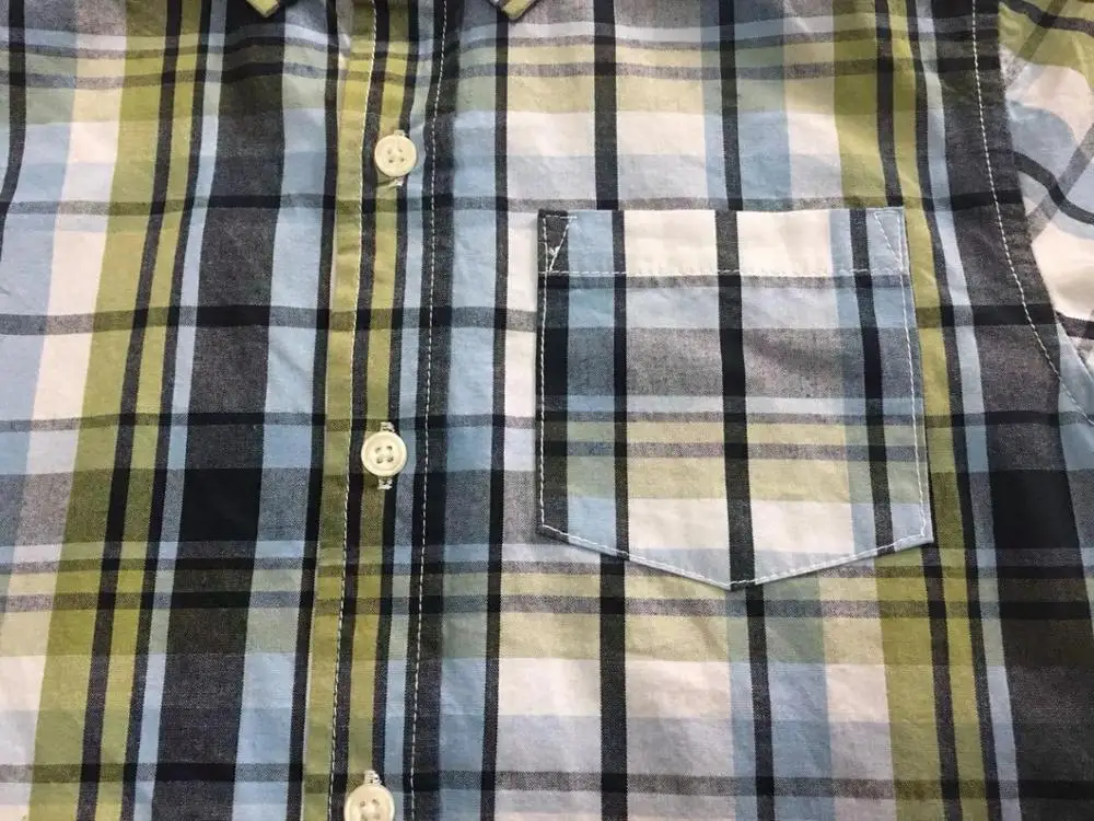 Рубашка с длинным рукавом для мальчиков, рубашка из 100% хлопка в клетку для детей