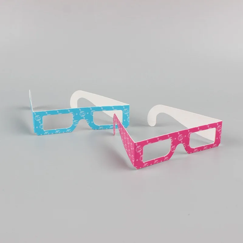 Best Selling Customize Fireworks Paper Cinema Diffraction 3d Red Blue Cyan Glasses Solar eclipse with OEM logo