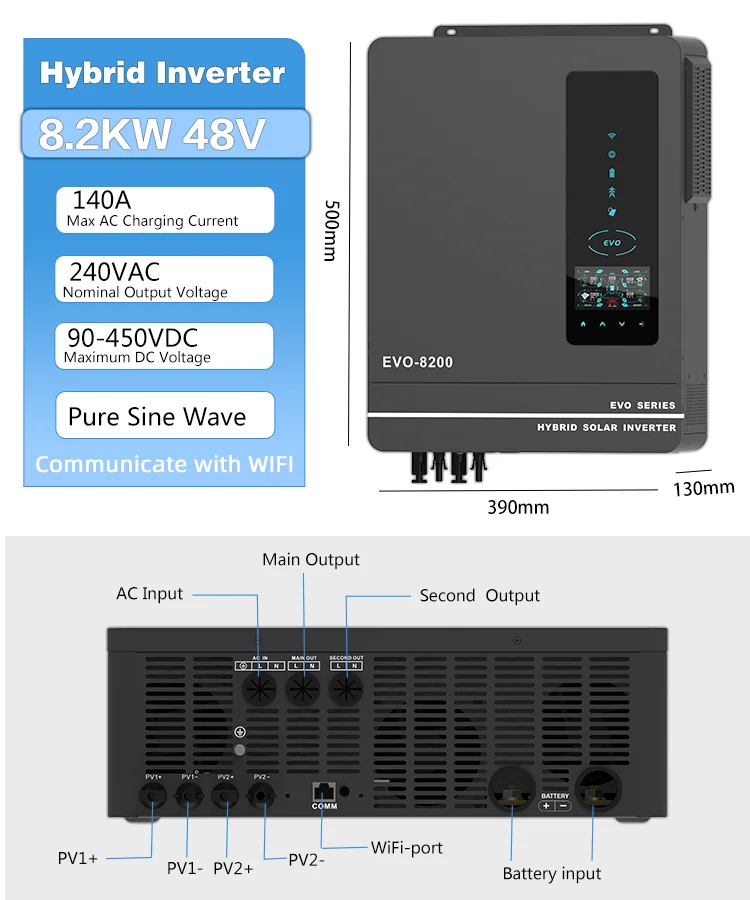 Anern inverter solare 8kw 10kw mppt hybrid solar power inverter