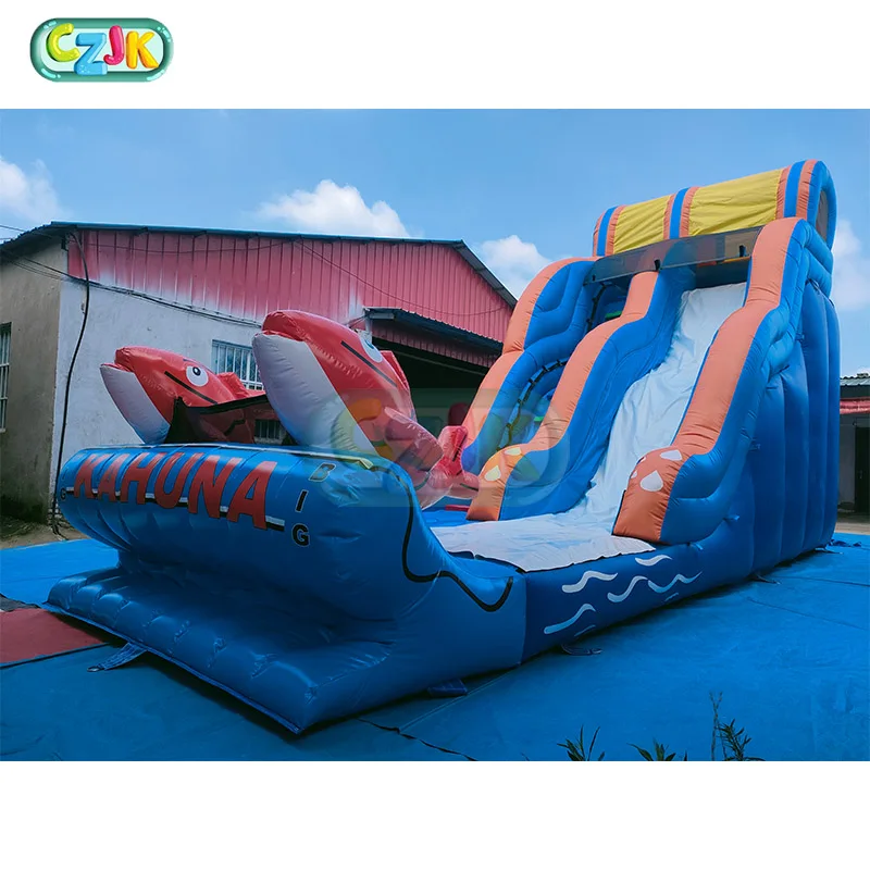 Dubai  22 20Ft Water Moonwalk Slide Inflatable Bouncer Air High Water Slide Pvc Water Slide