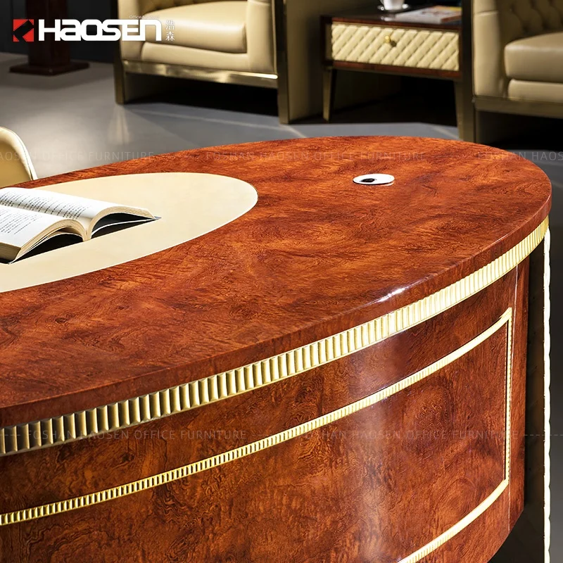 Good quality Business director Working executive office table curved desk and chair manufacturer