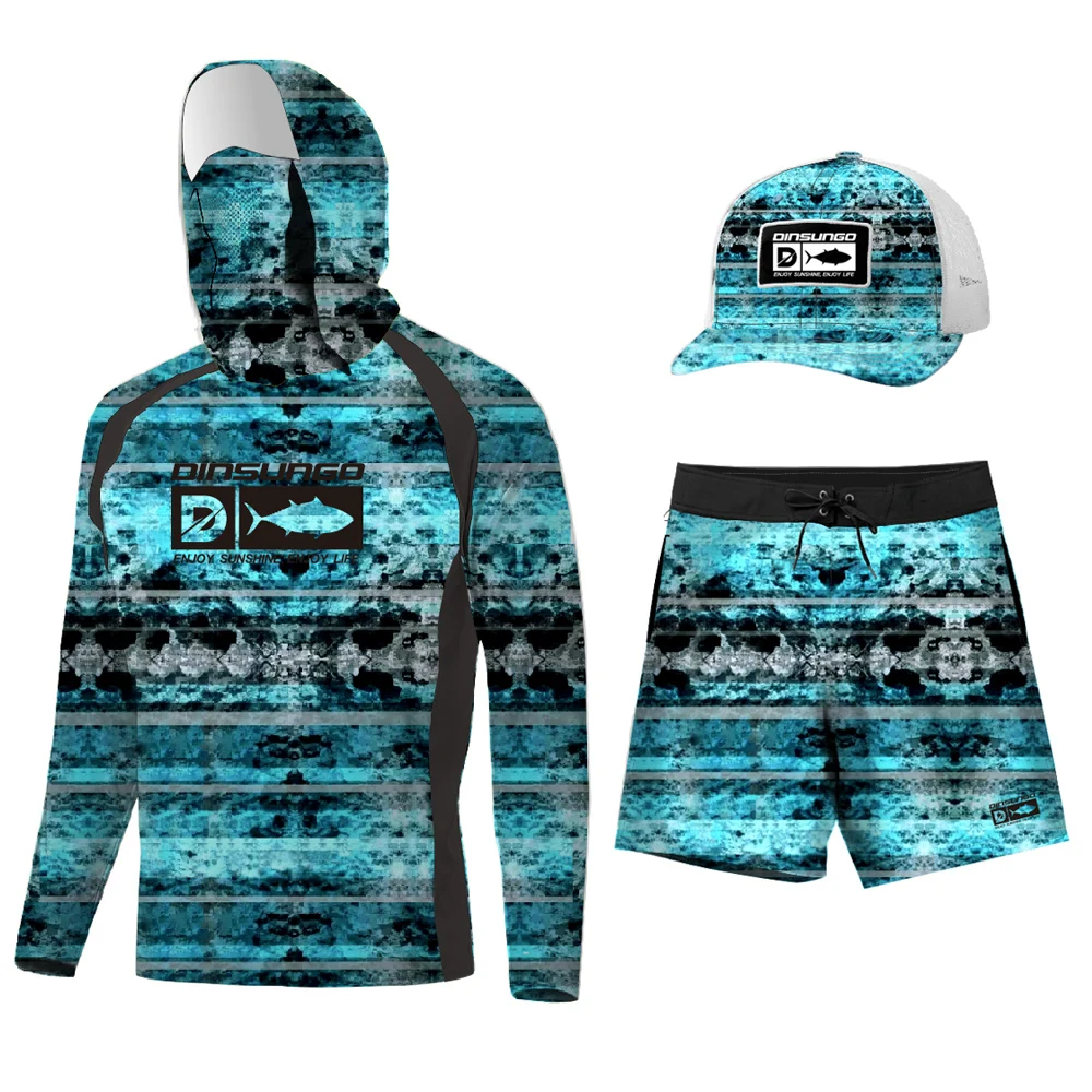 
customized camo hoodie outdoor Series Design Fishing Set sunscreen quick drying long sleeve Face Protection fishing Hoodie 