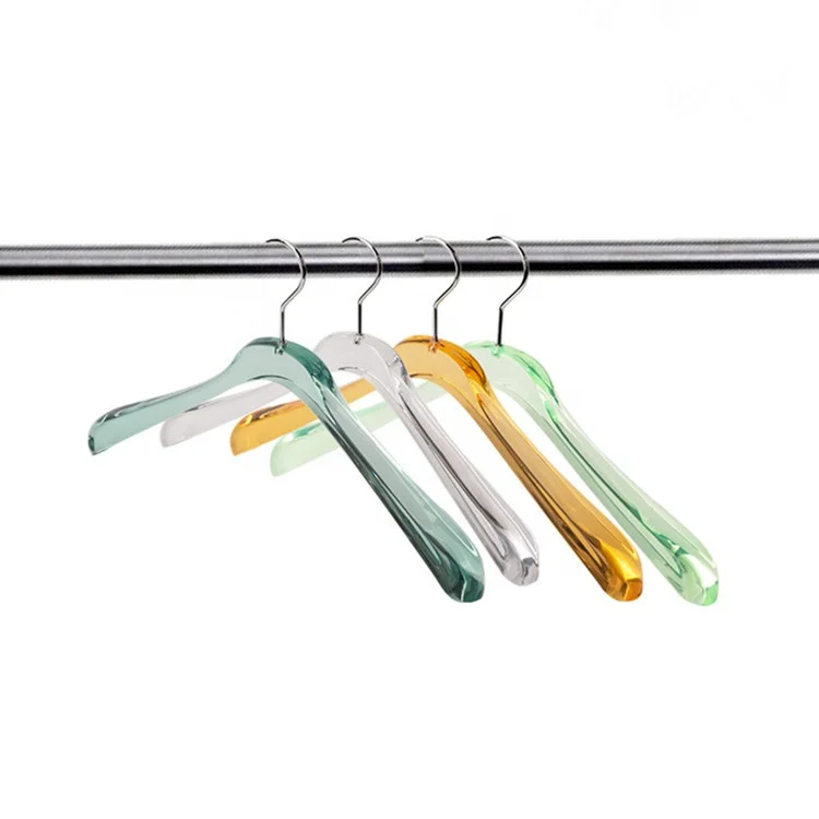 Wholesale Custom Logo Luxury Coat Shirt Pants Suit Cloth Lucite Hanger Plastic Transparent Acrylic Clothes Hanger Manufacturer