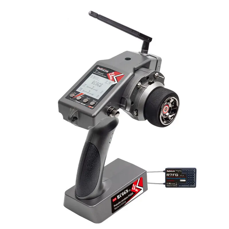Профессиональный радиопередатчик RadioLink RC6GS V3 2 4G 7-канальный с приемником R7FG Гироскопическая Телеметрия для радиоуправляемой лодки