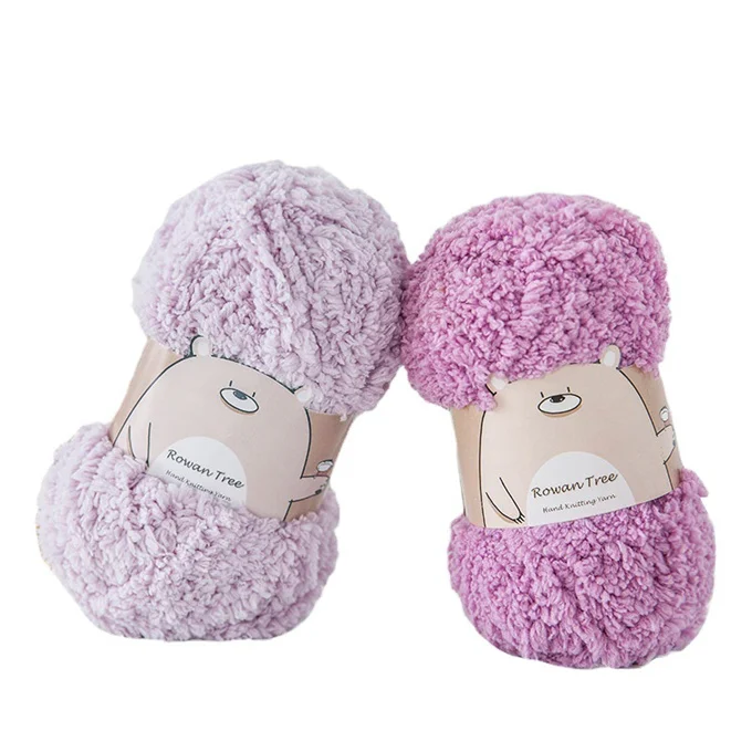 TKBA-8D008 Coral Fleece Comfortable Texture Chenille pure Polyester Hand Knitting Crochet fluffy Yarn For baby