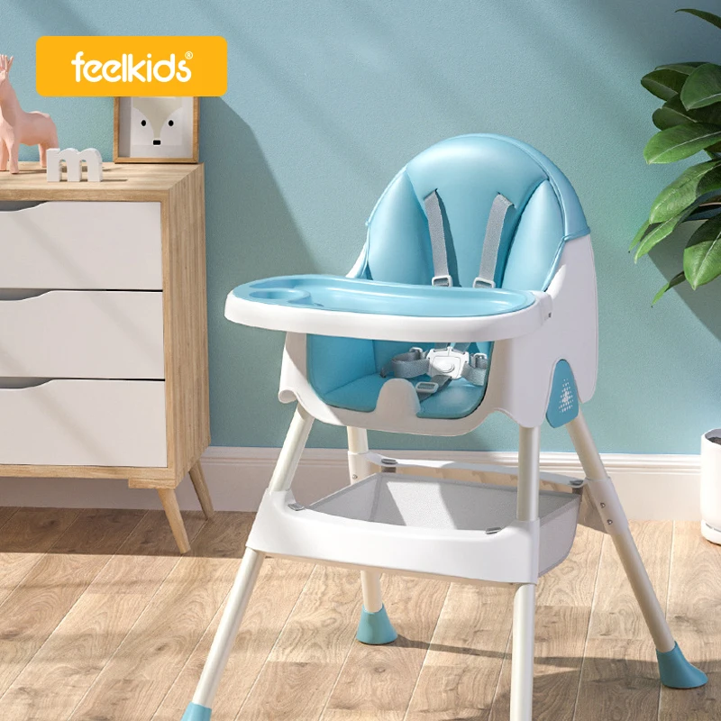 FQTOY-Многофункциональный 3 в 1 акриловый складной высокий обеденный пластиковый стул для кормления детей