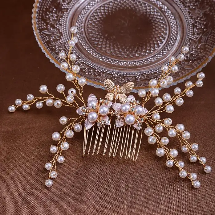 European And American Handmade Pearl Horse Eye Comb For Banquet Dress Autumn Antique Arrivals Hair Accessories
