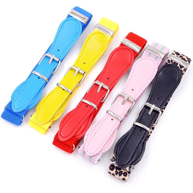 Wholesale Kids Belt Adjustable Elastic Fashion Belt with Pin Buckle for Girls Kids 15 Colors (1600373173434)