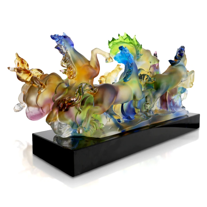 High quality Animal Crystal Figurine and Glass Crafts Horse Sculpture