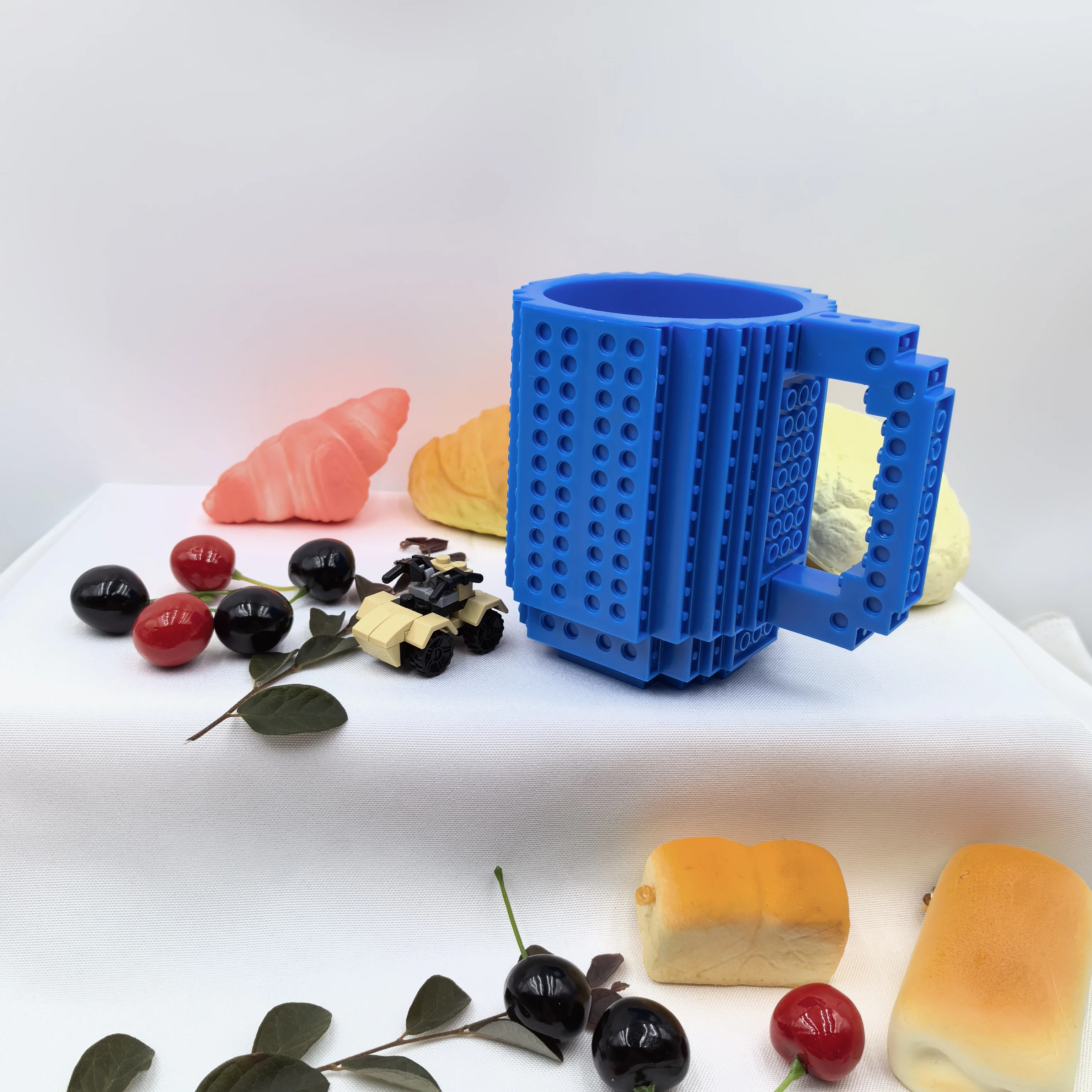 Build-on Brick Coffee Mug Funny DIY Novelty Cup with Building Blocks Creative for Kids Men Women Xmas Birthday