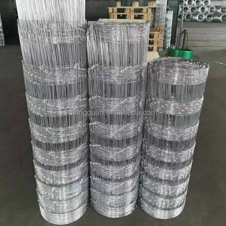 Galvanized Wire 1.2m height 50m 100m length fixed knot hinge joint woven wire fence price