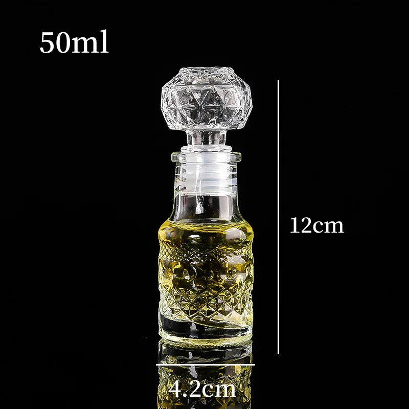 Wholesale transparent glass carved small wine bottle European whisky bottle cellar fruit bottle