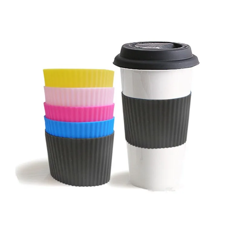 Youngs Silicone Heat resistant Cup Sleeve For Ceramic Mug Cup  Drinking Cups Sleeves