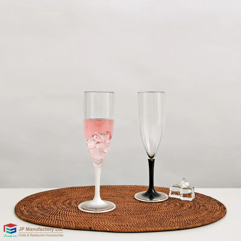 Цветной стебель бокал для шампанского красный черный флейта 5 унций двухцветный