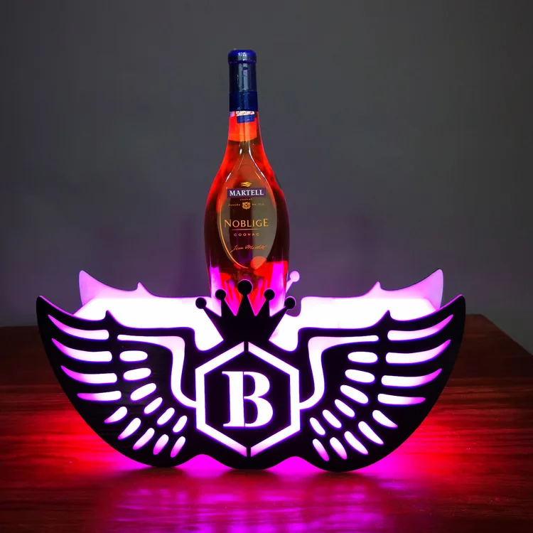 Factory Acrylic Designed custom logo champagne vodka beverage led vodka bottle beverage microscope display stand