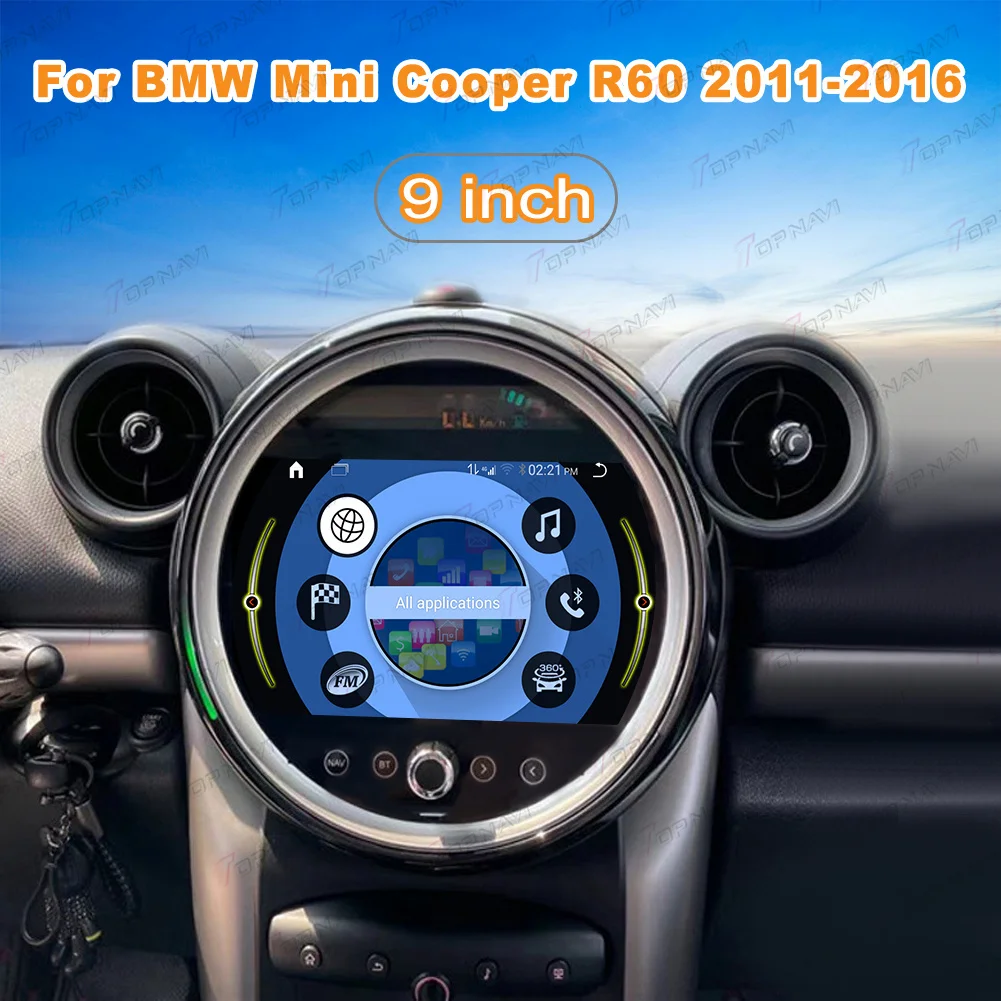 9 Inch Touch Screen Car GPS Video Player For Mini Cooper 2007 2008 2009 2010 Android 11 Car Radio Audio Music Player