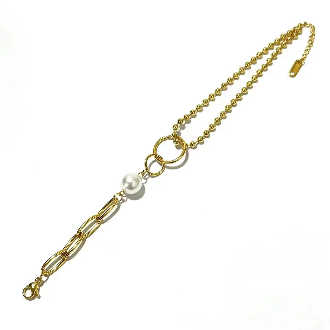 HC Personality Chain Bracelet Stainless Steel handmade chain bracelet Adjustable Hip Hop Chain Jewelry Wholesale Gold Plated