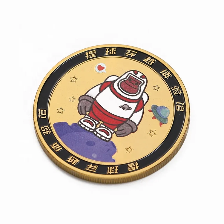 
factory custom cheap cartoon enamel colored gold school university anniversary coin commemorate souvenir coins 