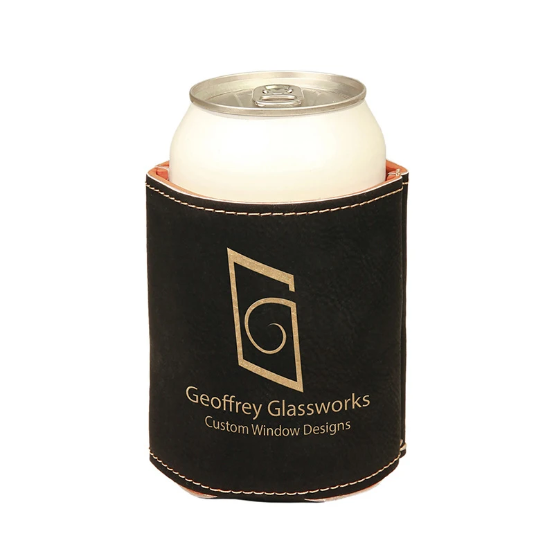 12OZ Laser Leather Can Cooler Blank Neoprene Bottle sleeve Beverag Stubby Holder Custom