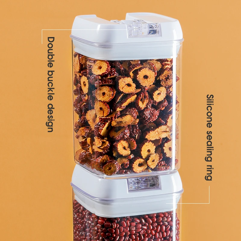 Different Capacity Plastic Sealed Cans Kitchen Storage Box Transparent Food container set 7 pack