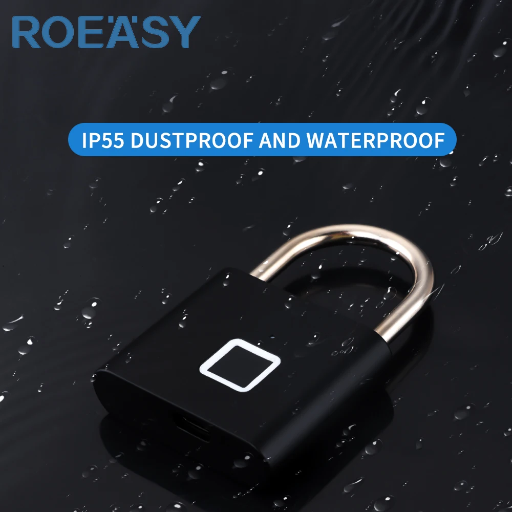 ROEASY waterproof pad locks fingerprint smart safety security electronic bigital padlocks