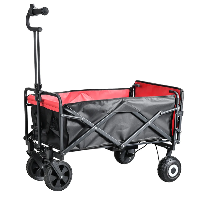 Wagons Carts Foldable,Heavy Duty Wagon Camping Sports Garden Grocery,Utility Wagon for All Terrain Black