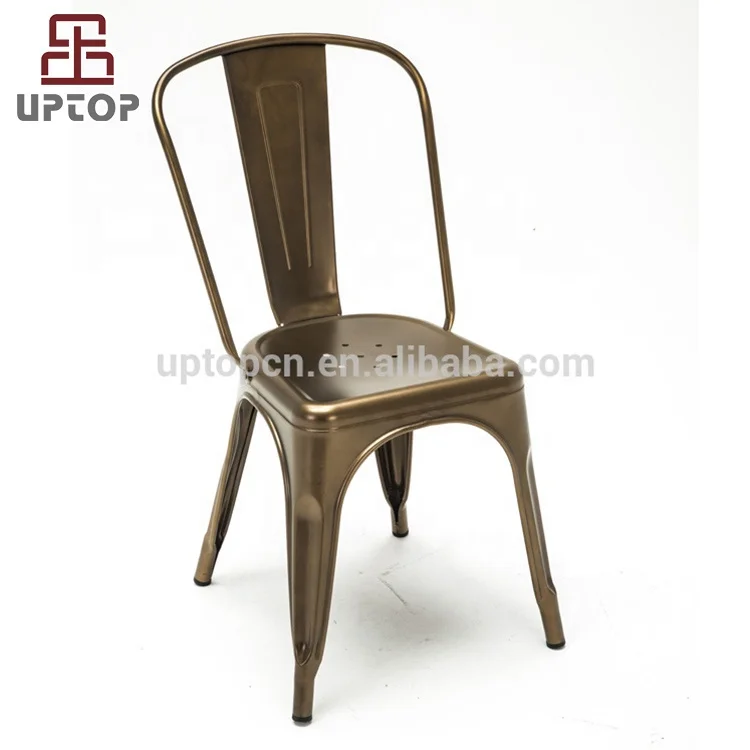 (SP-MC035) Industrial antique armless stacking metal dining chair for restaurant