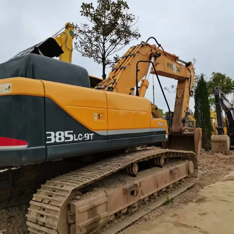 Экскаватор daewoo 130 Вт Подержанный Солнечный тяжелый строительный экскаватор Hyundai 385