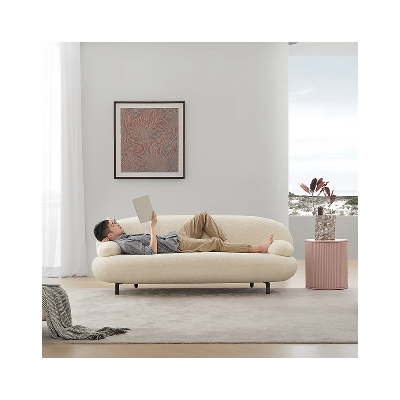 Factory Latest Design Italian White Leather Fabric Sofas Luxury Furniture Chaise Lounge Modern Sofa