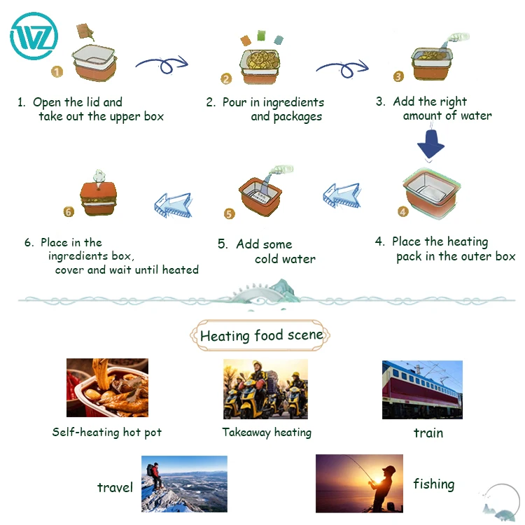 2023 New Most Popular 250g Food Heating Use 50g Self Heating Bag Flameless For Cooked Food Heat From China