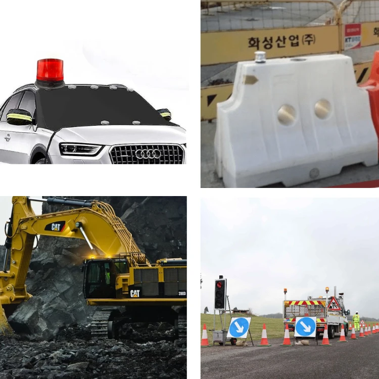 Solar LED Traffic Warning Light LED Beacon lashing Warning Lamp for Road Safety Emergency Flashing Car Safety Traffic Control