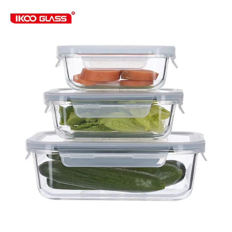 IKOO glass lunch box meal prep containers glass containers for food storage