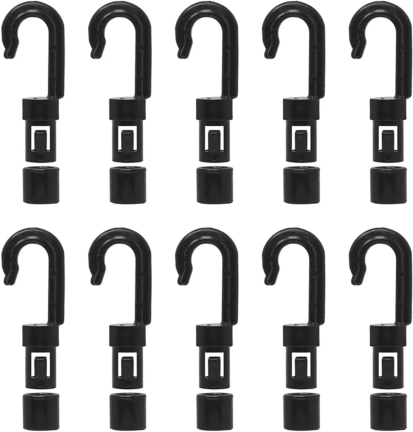SAMSFX Bungee Cord Hook Shock Cord Hook Open Fit for 3/16 inch Rope Terminal Ends Tabbed S Open Hooks 10PCS