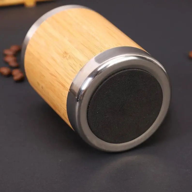 Zogifts Bamboo Mug Cup Double Wall Stainless Steel Portable Wooden Travel Coffee Glass Cupping Straw Safe Toddler Kids Fiber