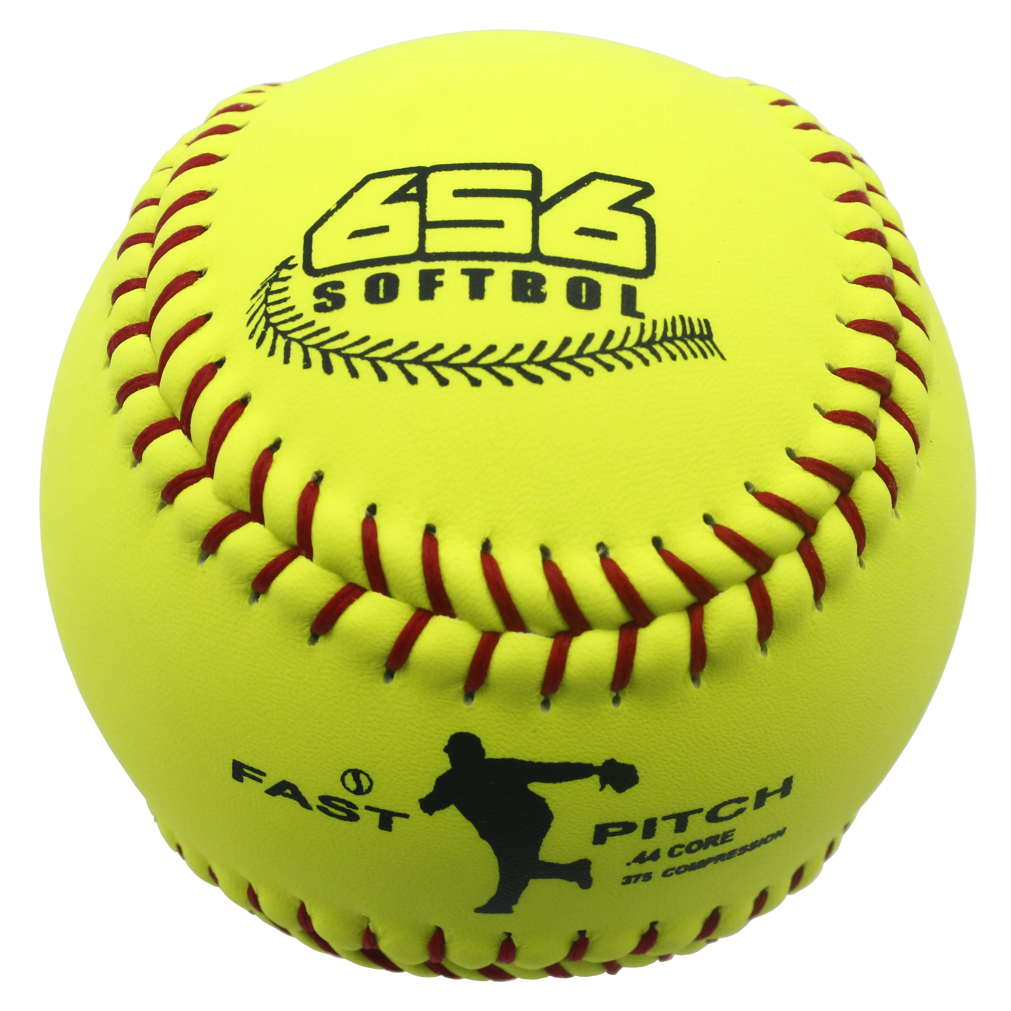 Factory Price 12 Inch Official Fastpitch Softballs Yellow Cow Leather PU Center .47 Cor .44 Cor 375 LBS Compression