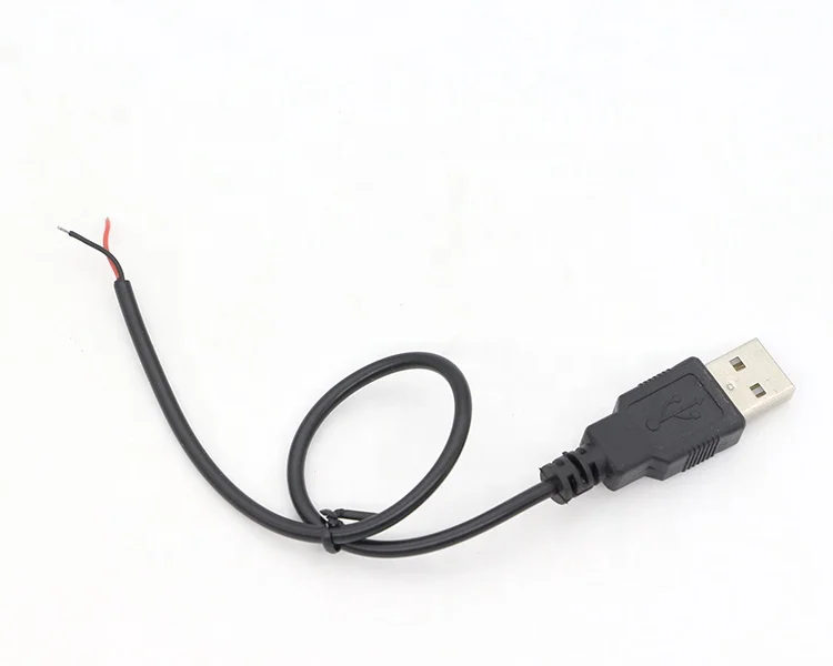 Customized USB 2.0 A Male to Open Stripped Tinned Soldering Bare Wire End Pigtail Cable