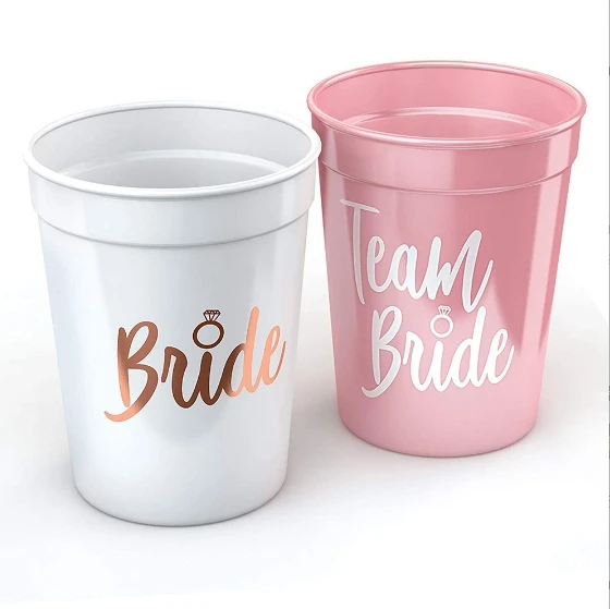 wholesale plastic cup 16OZ PP cups plastic party solo multi-color double-layer cup